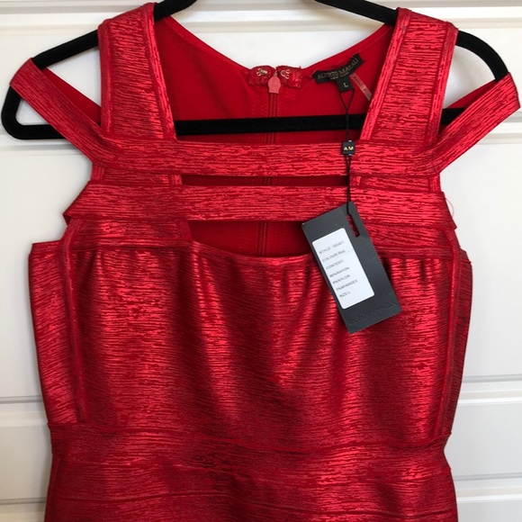 NWT Sexy, Metallic Red Bandage dress - Picture 2 of 7